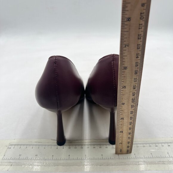 miss left Wine V-Cut Closed Pointed Toe Pumps Slip On High Heel Elegant Shoes - Picture 4 of 7